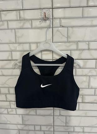 Жіночий спортивний топ бра nike dri-fit swoosh bra чорний size s (артикул: 375833-010)
