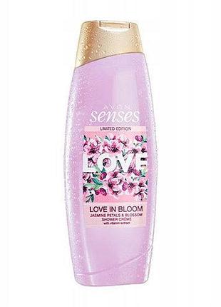 Крем-гель для душу пелюстки та квіти жасмину love 250 мл senses avon
