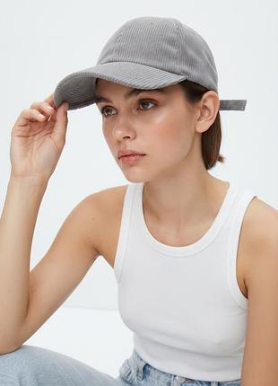 Вельветова бейсболка в дрібний рубчик (corduroy baseball cap)
