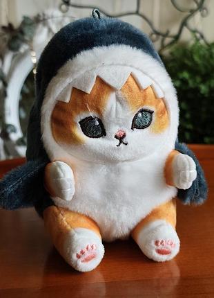 Оригінальна м'яка іграшка кіт у костюмі акули mofusand (shark cat)