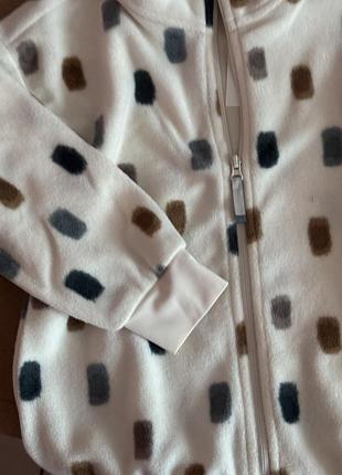 Флісова кофтина для дівчинки h&m 98-104 біла 2