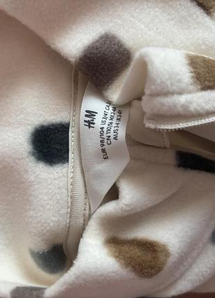 Флісова кофтина для дівчинки h&m 98-104 біла 3
