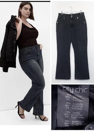 Жіночі графітові джинси з високою посадкою city chic harley jeans,  p. xl