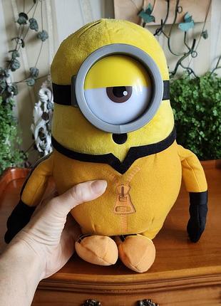 Оригинальная мягкая игрушка миньон в оранжевом комбинезоне posh paws / minions