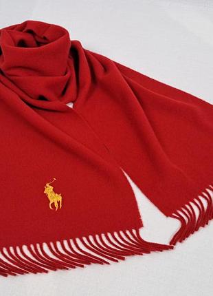 Однотонный красный шарф polo ralph lauren с вышитым логотипом big pony.