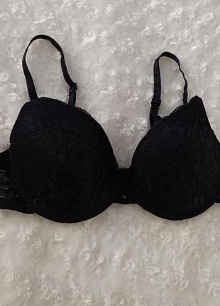 Чорний бюстгальтер ажурний бюст мереживний ліф кружевний primark 75b 70c