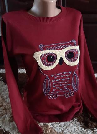 Бордова кофтинка з 🦉🦉🦉