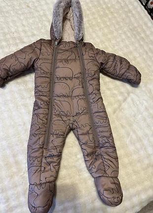Зимовий комбінезон для малюка суцільний george 9–12 міс. 🧸