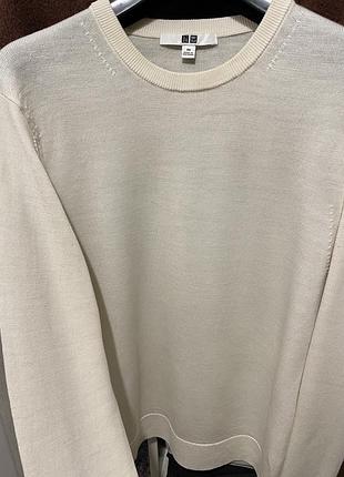 Uniqlo 🤍 базовий молочний джемпер шерсть