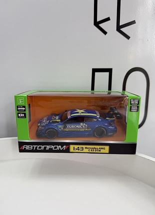 Машинка металлическая автопром mercedes-amg c 63 dtm 1:43 синяя (игр1420)
