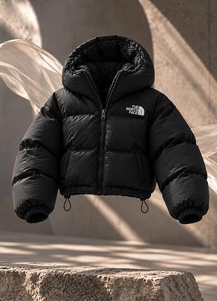 Жіноча куртка the north face чорна з хутром