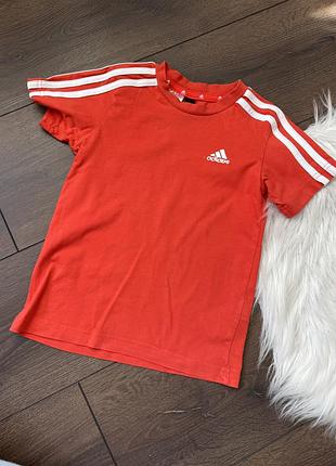 Червона помаранч так футболка адідас adidas для хлопчика для дівчинки 4 роки 5 років 110 см 104 см