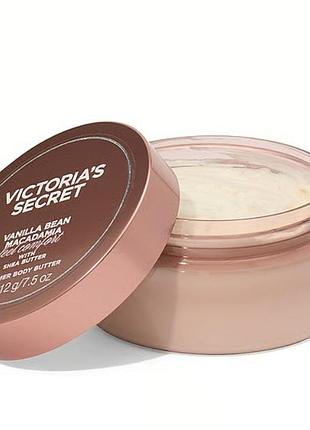 Парфумований баттер-шиммер для тіла victoria's secret vanilla bean &amp; macadamia shimmer body butter,  212 г.