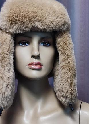Зимняя шапка из искусственного меха. италия. i cieli rossi.hand made