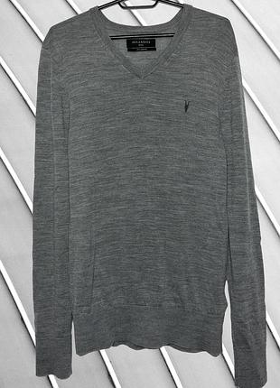 Мужской свитер allsaints s m eu 46 4881 36 38 ua 46 48 мериносовый джемпер пуловер шерстяная кофта свитер из мериносовой шерсти шерстяная кофта
