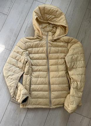 Жіноча куртка-пуховик benetton soft light down жовта