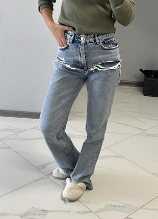 Джинси стан ідеал 34 розмір хс wide leg straight leg