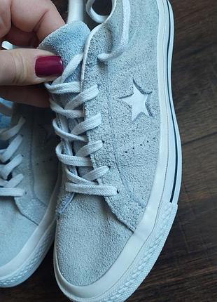 Кеды converse one star оригинал голубые серые 2