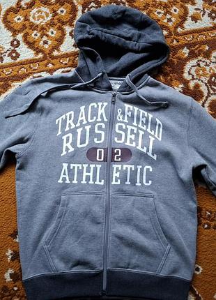 Худі (світшот) з капюшоном на молнії russel athletic