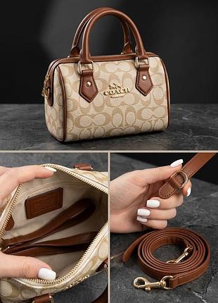 Брендова сумка бочонок coach mini rowan crossbody в ідеальному стані