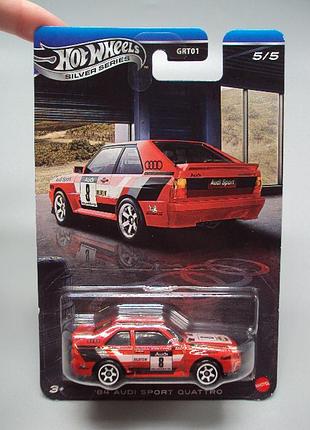 Машинка модель автомобіль hot wheels silver series 1984 audi sport quattro червона ауді №19062с