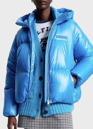 Пуховик жіночий tommy hilfiger синій xs