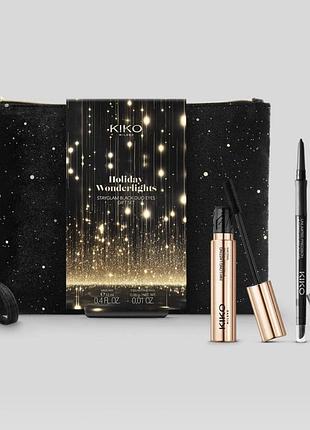 Набір для очей kiko milanoholiday wonderlights stayglam black duo eyes gift set