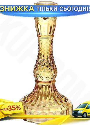 Ku набір скляних свічників universal fit crystal glass 12 штук янтарні для декору інтер'єру світильник uni2l_k
