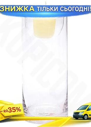 Ku скляний свічник aiken universal fit 18.5х9.5см для декору інтер'єру свічка для романтичного освітле uni2l_k