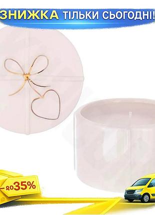 Ku подсвечник фарфоровый gentle-light universal fit подарок с золотым бантом для декора интерьера с во uni2l_k