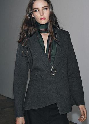 Блейзер в’язаний вовна zara піджак кардиган