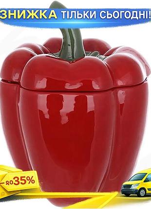 Ku банка керамическая pepper universal fit 1200мл для сыпучих продуктов красный перец контейнер для хр uni2l_k