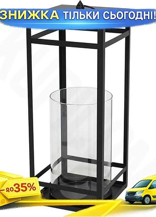 Ku подсвечник металлический ravenna universal fit черный с колбой для свечи 47,5 см декор для интерьер uni2l_k