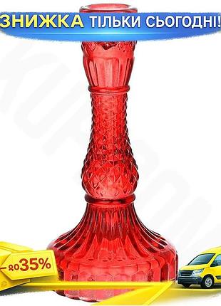 Ku набор стеклянных подсвечников universal fit crystal glass 12 штук красные для декора интерьера свеч uni2l_k