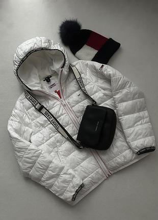 Жіночий пуховик tommy jeans мікропуховик +сумка! шапка в подарунок!