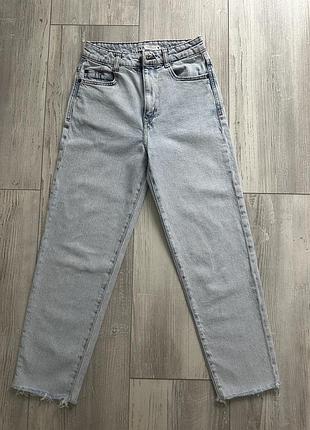Джинси zara прямі з високою посадкою / р. xs (eur 34)