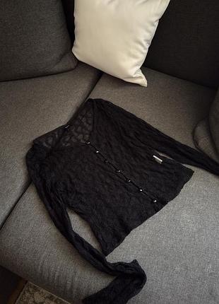 Блуза жіноча shein мереживна чорна