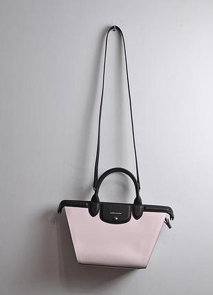 Жіноча шкіряна сумочка longchamp le pliage heritage medium leather handbag