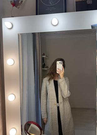 Пальто жіноче сіре демісезонне zara