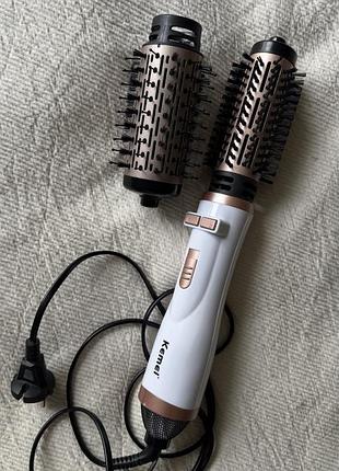 Фен-браш 2 в 1 kemei km-8020
