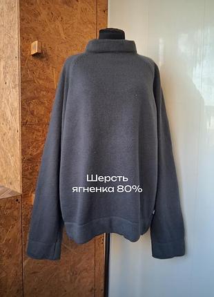 Брендовий вовняний плотний светр свитер великого розміру вовна