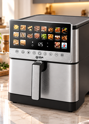 Аерофритюрниця air fryer bitek bt-8900 / аерофритюрниця 4200вт / мультипіч 15л