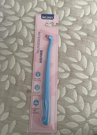 Зубна щітка монопучкова interdental brush, блакитна