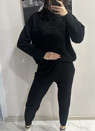 Спортивний костюм жіночий zara чорний теплий