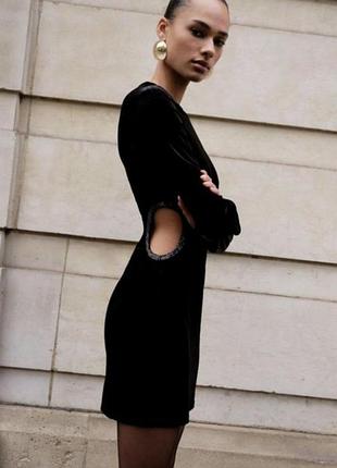 Платье велюровое zara 5