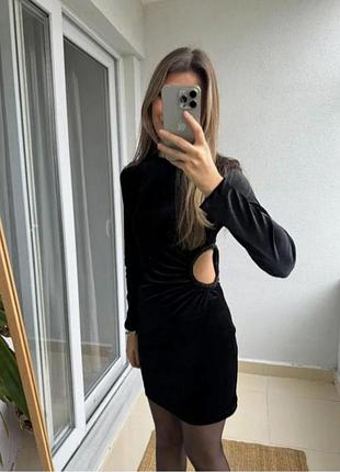 Платье велюровое zara 6