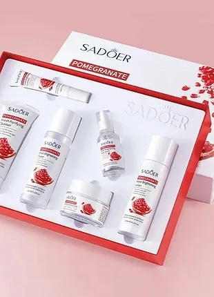 Набор для ухода за кожей лица sadoer pomegranate, 6 средств