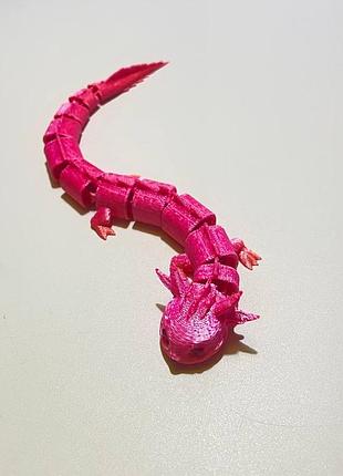 Гибкий аксолотль антистресс 18 см 3d печать - подвижная игрушка флеci flexi