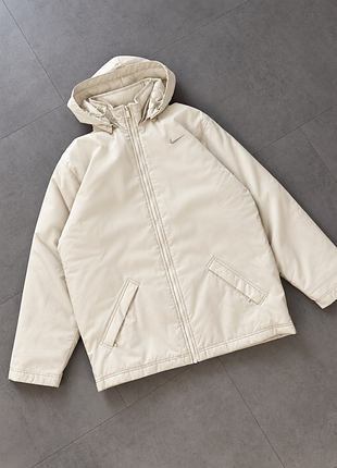Куртка vintage nike 90s long puffer jacket big logo, m-l