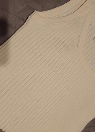 Майка жіноча sportmax молочна в рубчик розмір s-m